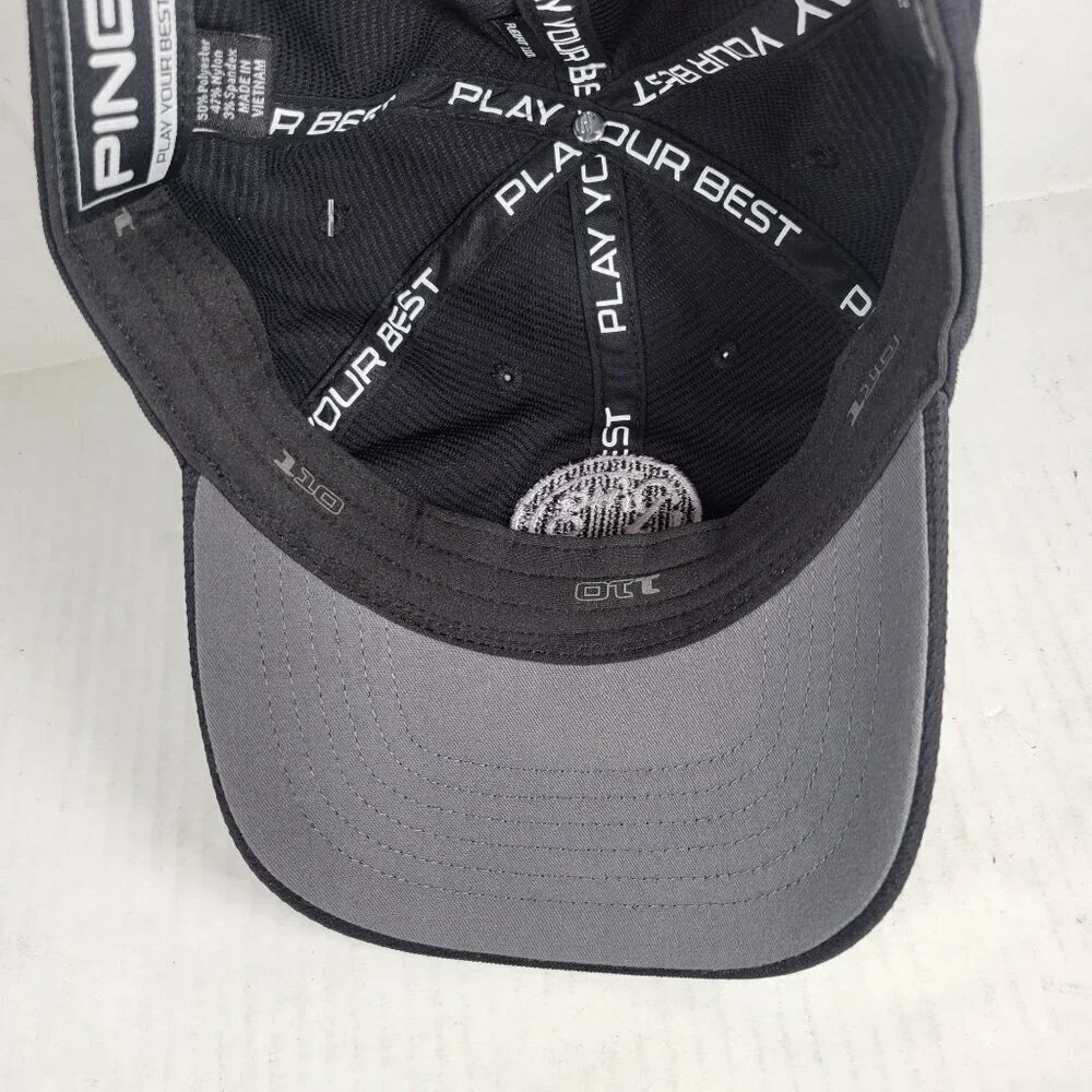 Ping Putter Black Unstructured Flexfit Tech One Ten Snapback Adjustable Golf Hat